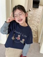 【100-170cm】長袖トップス 女の子 カートゥーン レイヤード風 - 画像 (6)
