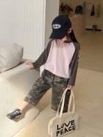 【100-170cm】長袖Ｔシャツ 女の子 配色 カジュアル 合わせやすい - 画像 (5)