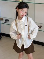 【100-170cm】シャツ 女の子 犬柄 キャンパス 着せやすい - 画像 (2)
