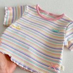 【73-120cm】Ｔシャツ ベビー 女の子 ボーダー柄 カラフル - 画像 (11)