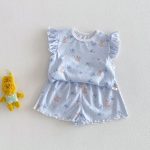 【73-120cm】セットアップ ベビー 女の子 花柄 チェック柄 - 画像 (8)