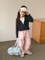 【100-160cm】アウター 女の子 ボーダー フード付き カジュアル - 画像 (5)