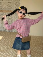 【100-170cm】長袖Ｔシャツ 女の子 フード付き ボーダー柄 - 画像 (8)