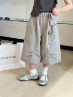 【100-170cm】ワイドパンツ キッズ 七分丈 韓国風 ゆったり