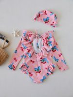 【80-130cm】水着 長袖 UVカット 背中あき かわいい 女の子 スイムウェア - 画像 (25)