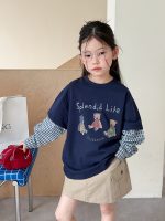 【100-170cm】長袖トップス 女の子 カートゥーン レイヤード風 - 画像 (2)