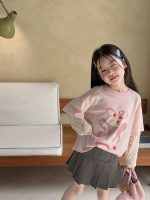 【100-170cm】トップス 女の子 おしゃれ レイヤード風 レース 切り替え - 画像 (4)
