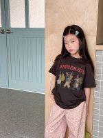 【90-160cm】半袖Ｔシャツ 女の子 動物柄 カートゥーン 着せやすい - 画像 (3)