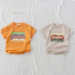 【66-90cm】ロンパース ベビー 半袖 Mondayプリント - 画像 (3)