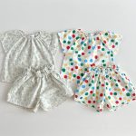 【80-130cm】セットアップ 女の子 花柄 カラードット - 画像 (3)