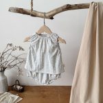 【73-100cm】セットアップ ベビー シンプル チェック - 画像 (3)