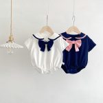 【66-90cm】ロンパース ベビー 蝶結び付き ポロシャツ - 画像 (4)