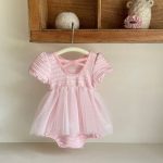 【73-90cm】ロンパース ベビー チュール パフスリープ - 画像 (3)