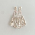 【66-90cm】サロペットロンパース ベビー ガーリー フラワー柄 - 画像 (5)