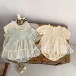 【66-90cm】ロンパース ベビー フラワー刺繡 ワンピース風 - 画像 (7)