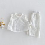 【73-120cm】セットアップ ベビー 女の子 フリル スリーブ レース - 画像 (5)