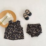 【66-100cm】セットアップ ベビー ノースリーブ 小花柄 - 画像 (3)