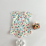 【80-130cm】セットアップ 女の子 花柄 カラードット - 画像 (8)