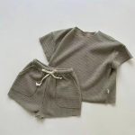 【80-130cm】半袖セットアップ キッズ服 ナチュラル カジュアル - 画像 (5)