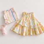 【73-120cm】ワンピース ベビー 女の子 おしゃれ カラフル - 画像 (4)