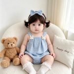 【66-90cm】ロンパース ウサギ チェック ベビー服 - 画像 (9)