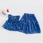 【73-120cm】セットアップ ベビー 女の子 ドット デニム - 画像 (6)