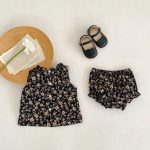 【66-100cm】セットアップ ベビー ノースリーブ 小花柄 - 画像 (4)