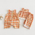 【73-120cm】セットアップ or サロペット ベビー 女の子 カラフル チェック - 画像 (5)