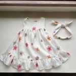 【73-100cm】ワンピース スウィート ラウンドネック フラワー - 画像 (2)