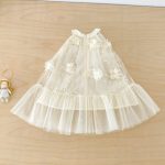【73-120cm】ワンピース ベビー 女の子 チュール ジャカード - 画像 (5)