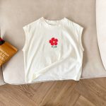 【80-150cm】タンクトップキッズ 花柄 プリント - 画像 (4)