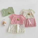 【73-120cm】半袖Ｔシャツ ベビー 透かし編み フラワー - 画像 (4)