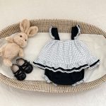 【73-110cm】セットアップ ベビー 女の子 チェック柄 リボン付き - 画像 (4)