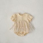 【66-90cm】ロンパース ベビー フラワー刺繡 ワンピース風 - 画像 (4)