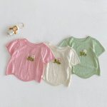 【73-120cm】半袖Ｔシャツ ベビー 透かし編み フラワー