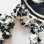 【66-120cm】ロンパース or ワンピース ベビー 女の子 レトロ フラワーデザイン - 画像 (9)