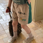 【80-130cm】ショートパンツ 女の子 英字 ファッション - 画像 (3)