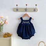 【66-90cm】キャミロンパース ベビー 刺繍 花柄 - 画像 (5)