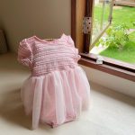 【73-90cm】ロンパース ベビー チュール パフスリープ - 画像 (7)