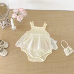 【66-90cm】ロンパース ベビー レース キャミソール - 画像 (6)