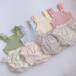 【73-100cm】セット リボン キャミソール&花柄ふんわりスカートパンツ - 画像 (4)
