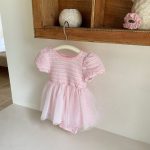 【73-90cm】ロンパース ベビー チュール パフスリープ - 画像 (4)