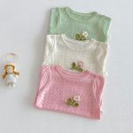 【73-120cm】半袖Ｔシャツ ベビー 透かし編み フラワー - 画像 (5)