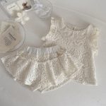 【73-100cm】セットアップ ベビー レース 透かし編み - 画像 (2)