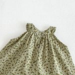 【73-120cm】セットアップ ベビー 小花柄 総柄グリーン - 画像 (10)