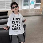 【90-160cm】Tシャツ アルファベット 半袖 ファッション 男の子