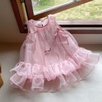 【73-100cm】ワンピース 蝶結び チュール スウィート - 画像 (6)