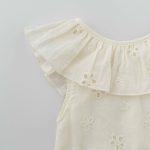 【66-90cm】ロンパース ベビー リボン付き 花刺繍 - 画像 (10)