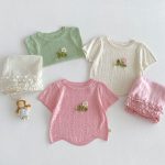 【73-120cm】半袖Ｔシャツ ベビー 透かし編み フラワー - 画像 (6)