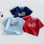 【73-120cm】半袖Tシャツorショートパンツ ベビー Vネックロゴ ボーダー - 画像 (7)